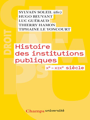 cover image of Histoire des institutions publiques